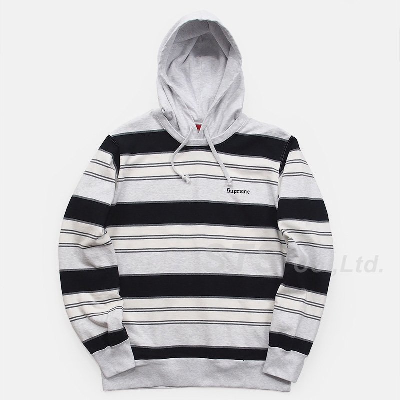 supreme striped hooded crewneck