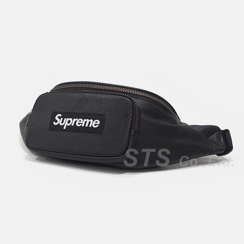 Supreme Leather Waist Bag BlackLeather - ボディーバッグ