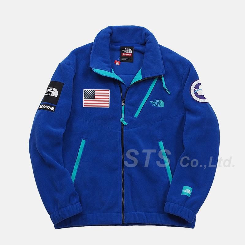 ジャケット/アウターシュプリーム 17SS Trans Antarctica Expedition Fleece Jacket アメリカンフラッグフリースブルゾン メンズ L