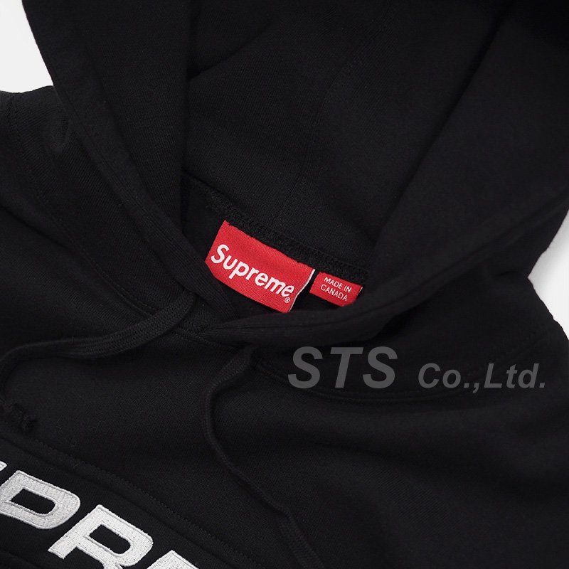 Supreme Full Stripe Hooded Sweatshirt 黒L