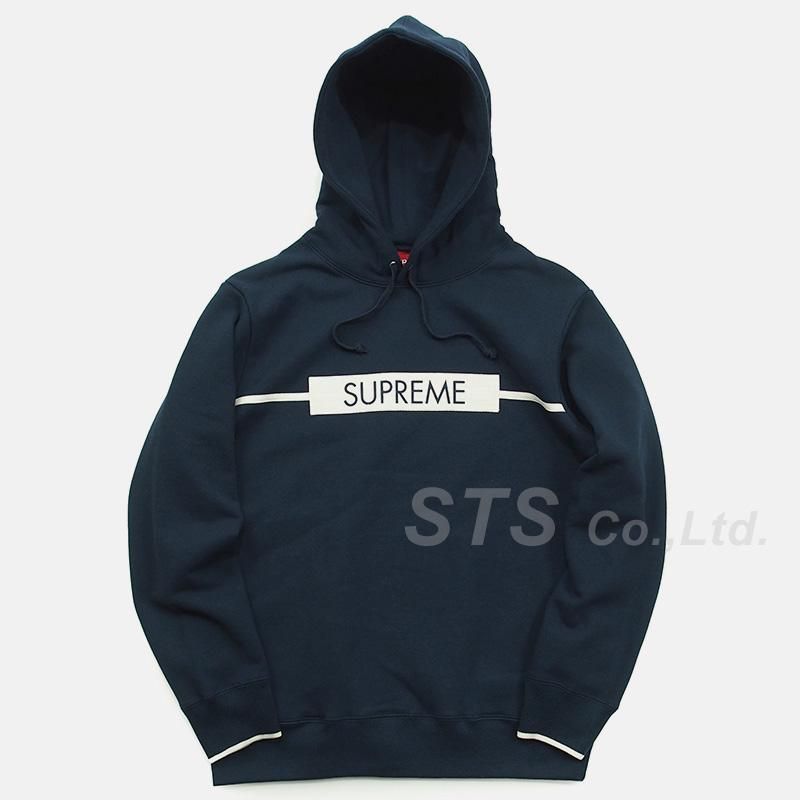 Supreme chest twill tape on sale hoodie