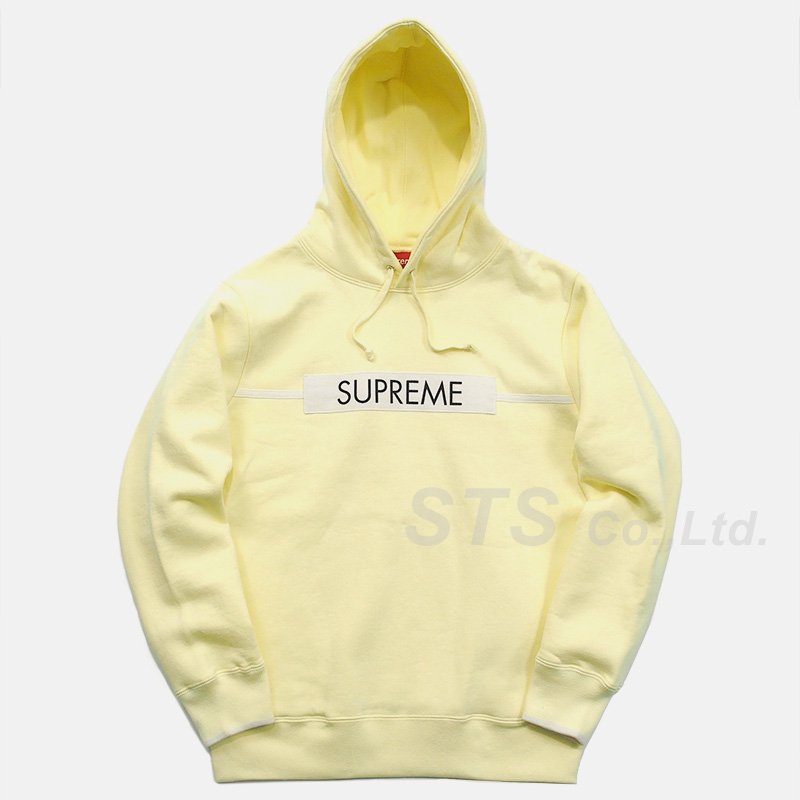 Supreme chest twill outlet tape hooded sweatshirt