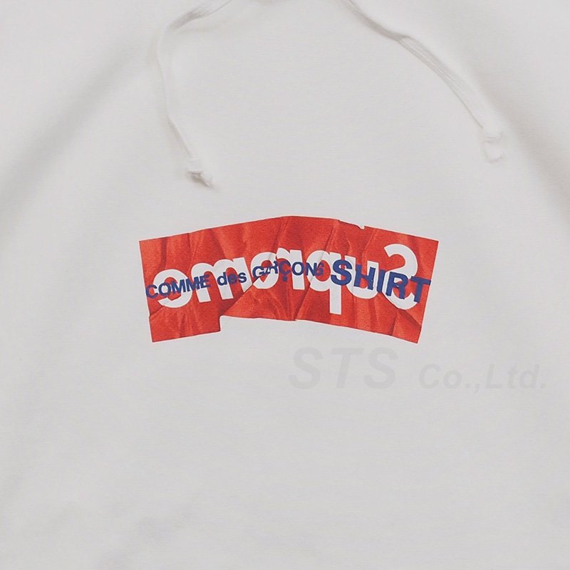Supreme × COMME des GARCONS SHIRT Box Logo Hooded Sweatshirt Size