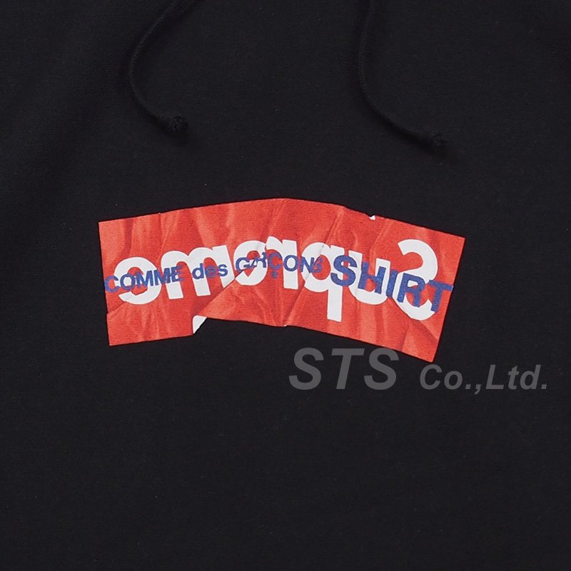 Supreme × COMME des GARCONS SHIRT Box Logo Hooded Sweatshirt Size