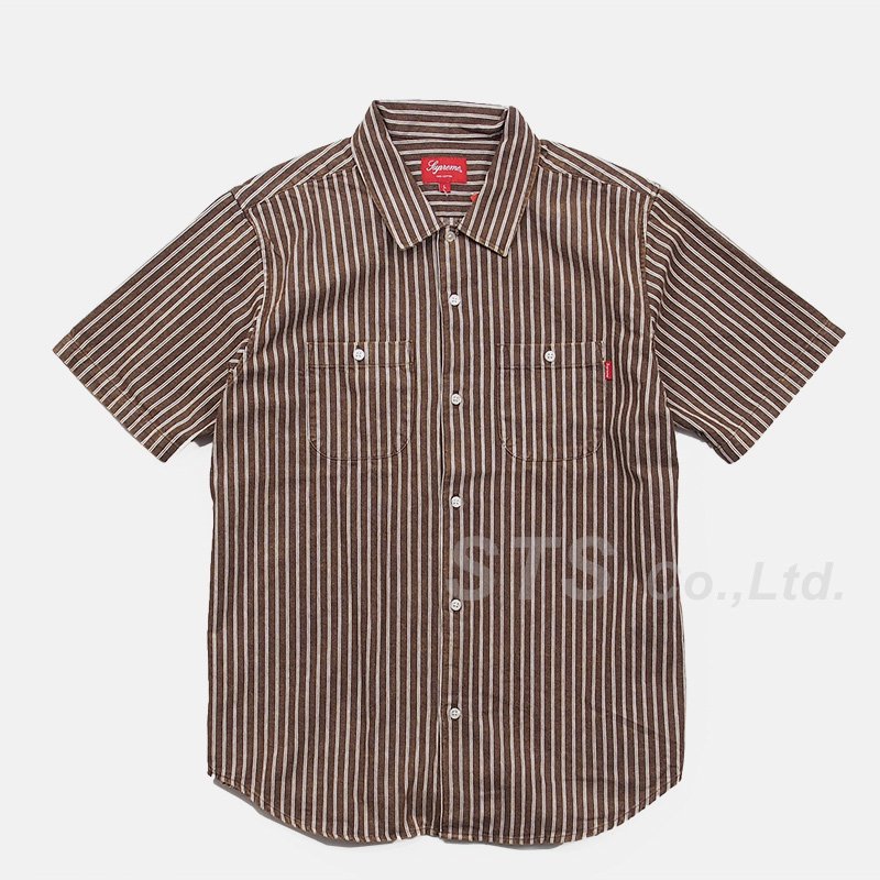 美品supreme stripe denim shirt Sサイズシャツ