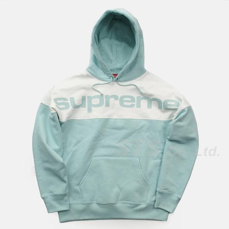 Supreme blocked best sale hoodie ice blue