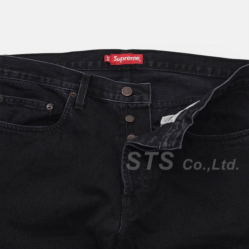 supreme　 Washed black Regular Jeans