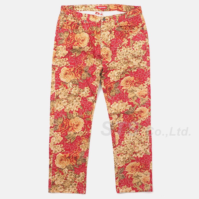 supreme washed floral pants