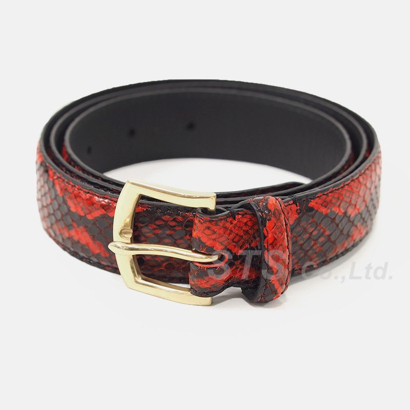 supreme snakeskin belt / black L/XL - ベルト