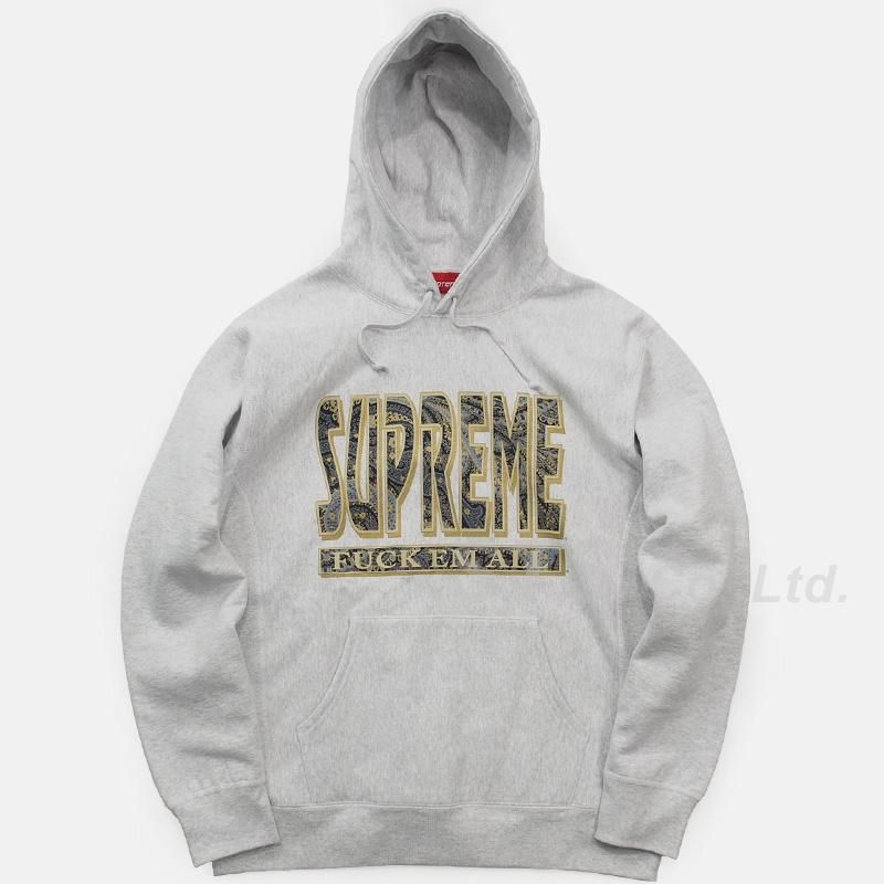 Supreme - Paisley Fuck Em All Hooded Sweatshirt - UG.SHAFT