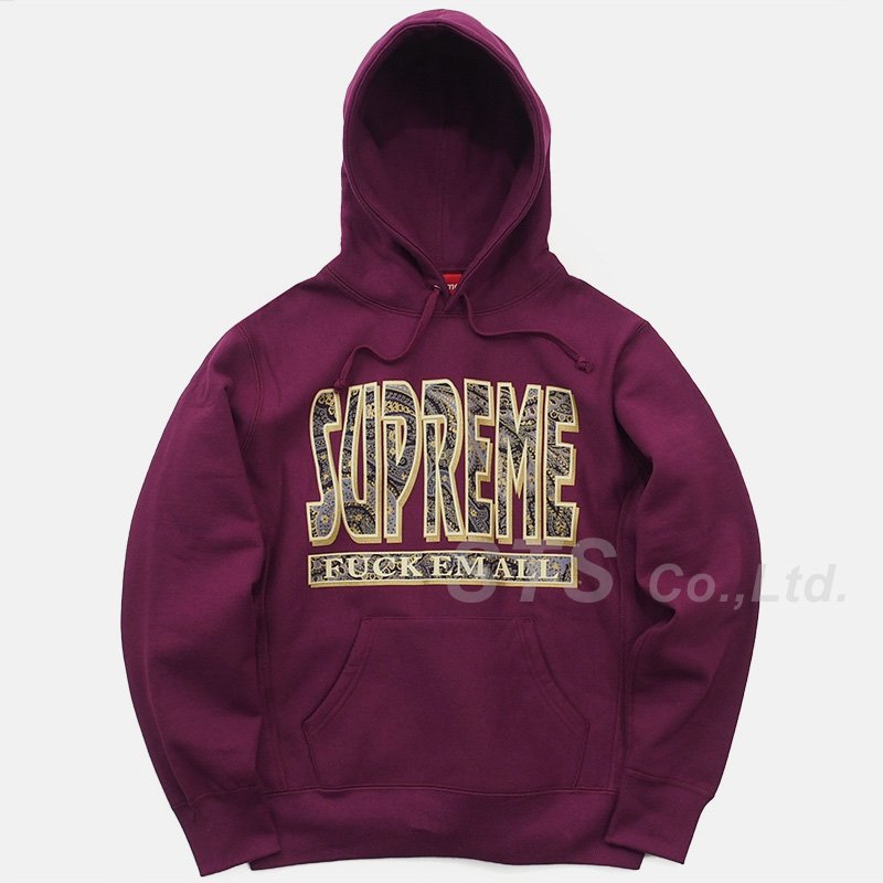 Supreme - Paisley Fuck Em All Hooded Sweatshirt - UG.SHAFT