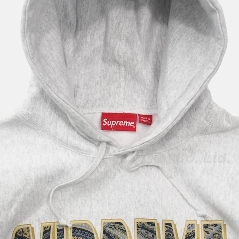 【本物保証 /関税・送料無料】Supreme Paisley Fuck Em Hooded Supreme Paisley Fuck Em All Hoodie Ash Grey Men's - FW17 - US