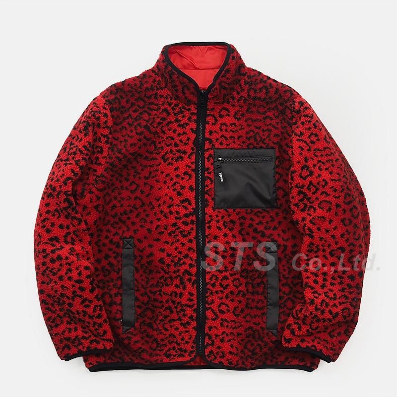 supreme Leopard Fleece Reversible Jacket