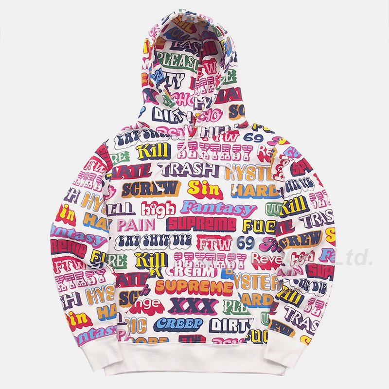 Supreme/HYSTERIC GLAMOUR Text Hooded Sweatshirt - UG.SHAFT