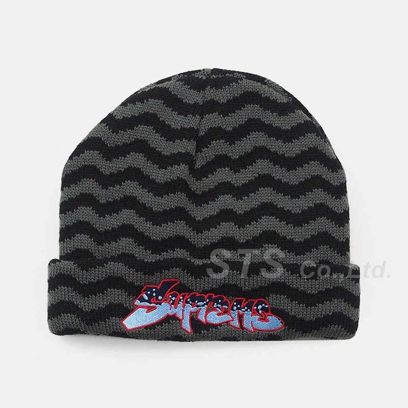 Supreme zig zag store stripe beanie