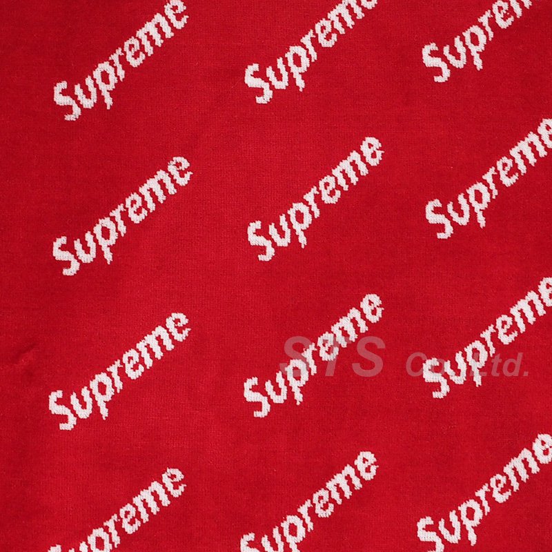Supreme Velour Diagonal Logo L/s Top in Red for Men