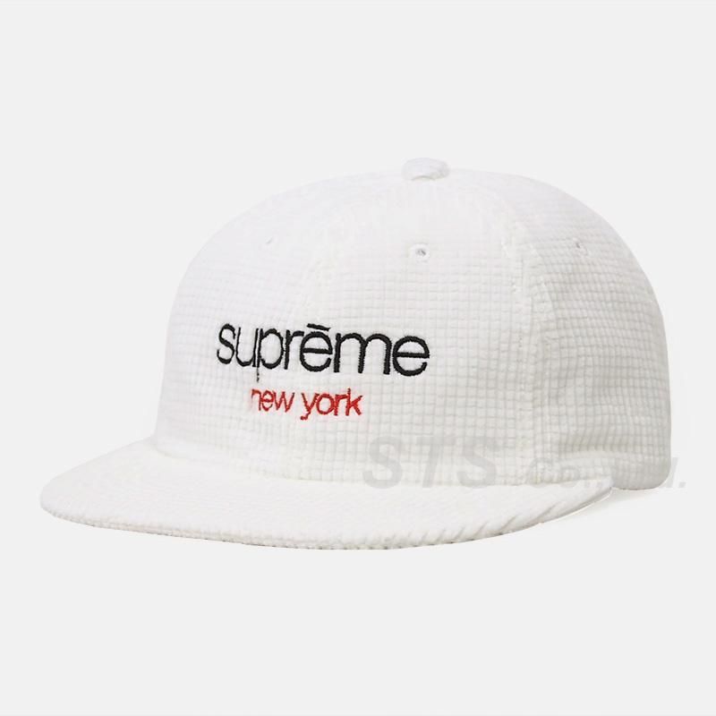 帽子 Supreme Waffle Cord Classic Logo 6-Panel Supreme Waffle Cord Classic Logo 6-Panel Cap Black Orange