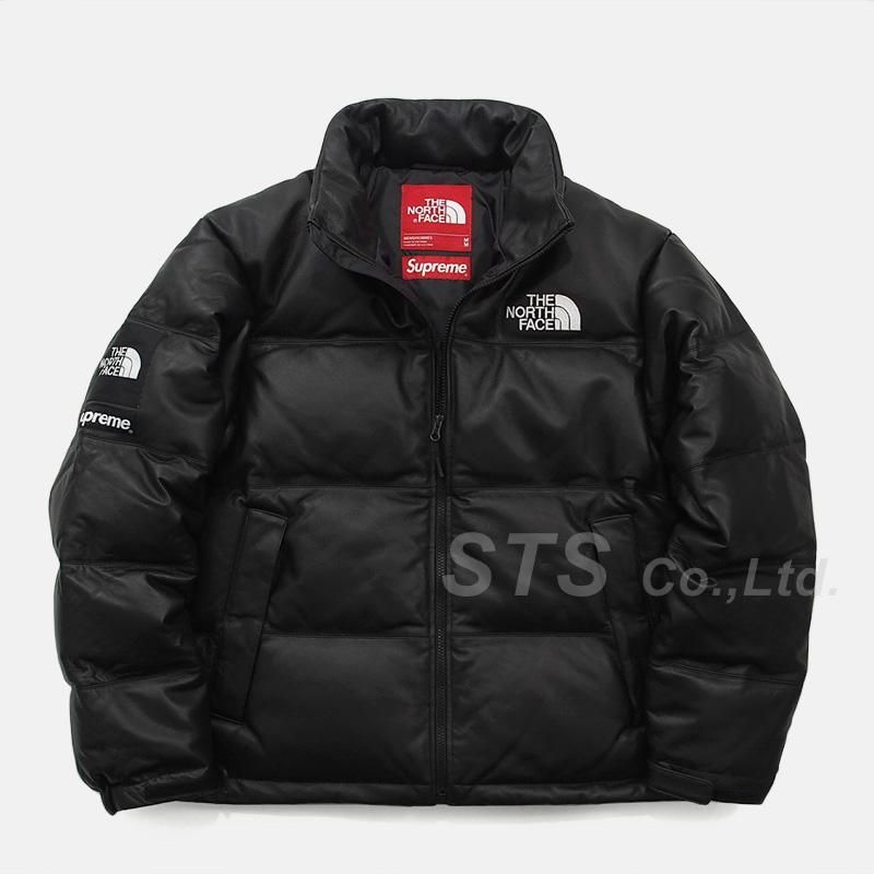 supreme tnf  leather nuptse jacket Sサイズ