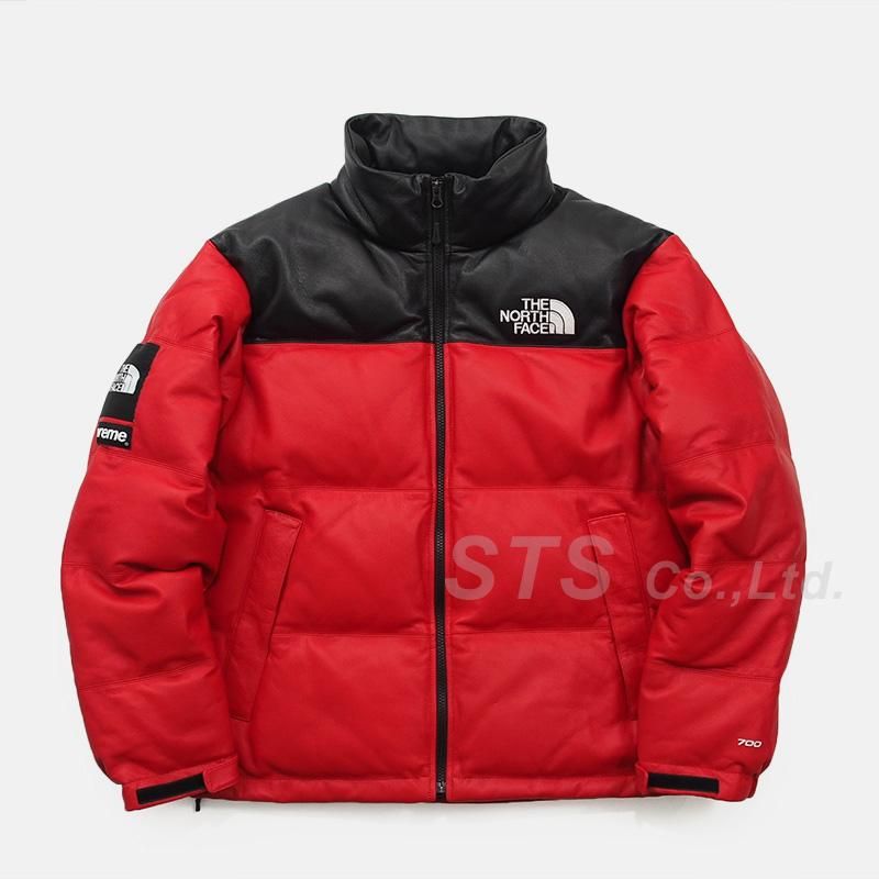 supreme north face leather nuptse s サイズ