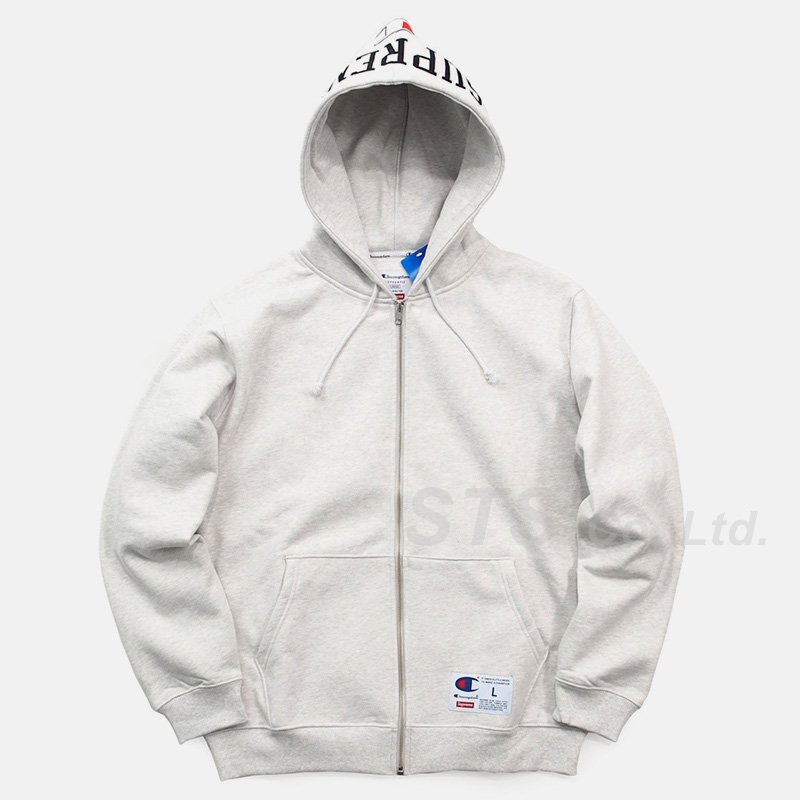 white champion zip up hoodie