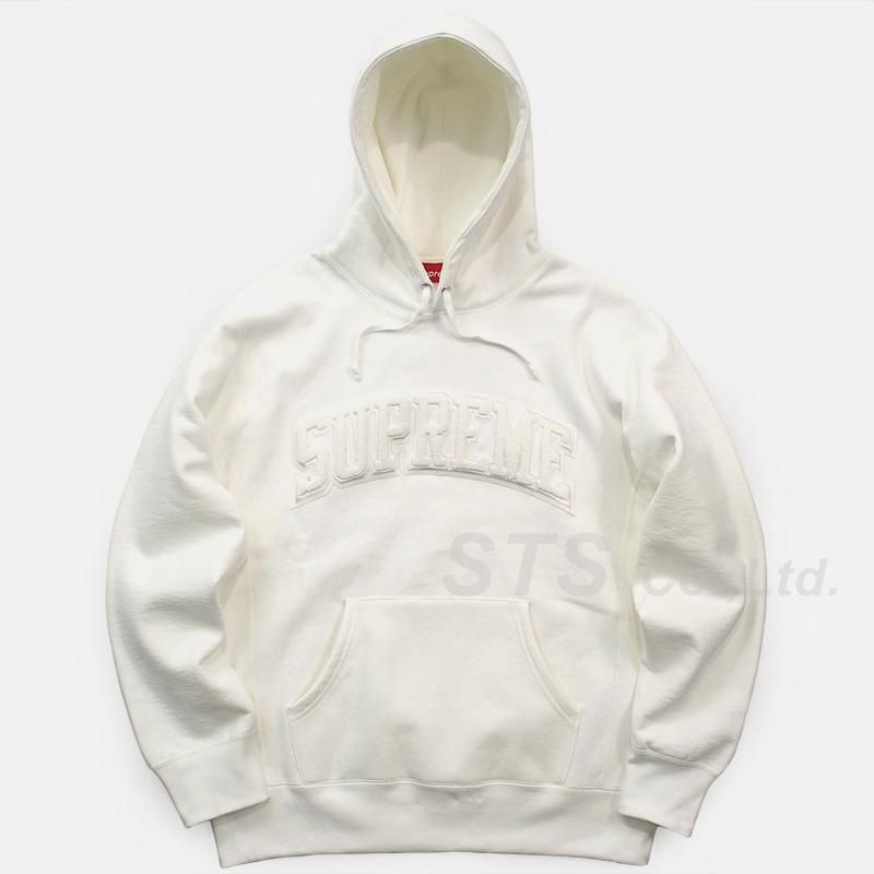 Supreme - Patent/Chenille Arc Logo Hooded Sweatshirt - UG.SHAFT