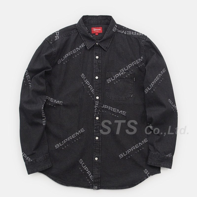 Supreme Jacquard Denim Shirt BlackM 17AW