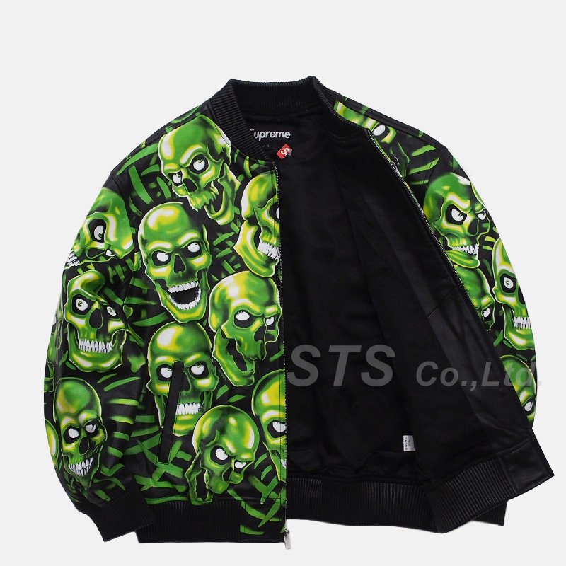 Supreme - Skull Pile Leather Bomber Jacket - UG.SHAFT