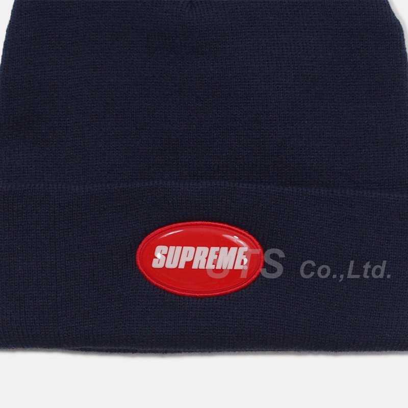 Supreme - Navy Blue 3D Rubber Logo Patch Beanie Knit Hat SS18 – eluXive