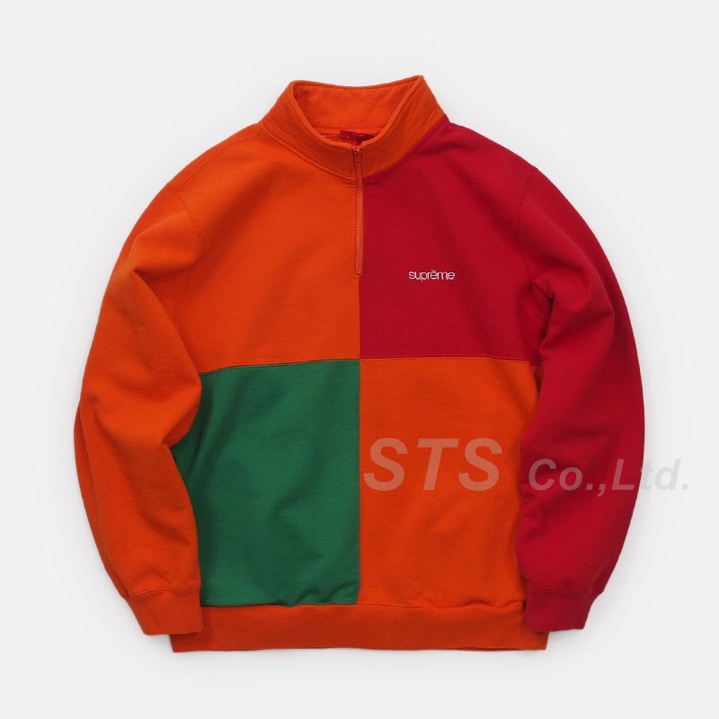 supreme color blocked half zip sweatshirt