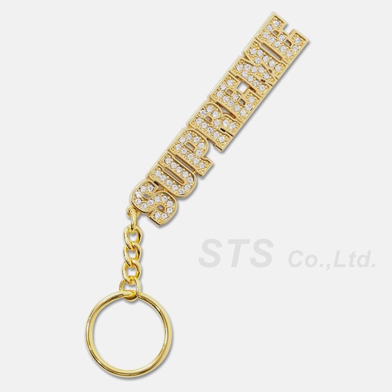 Supreme block best sale logo keychain