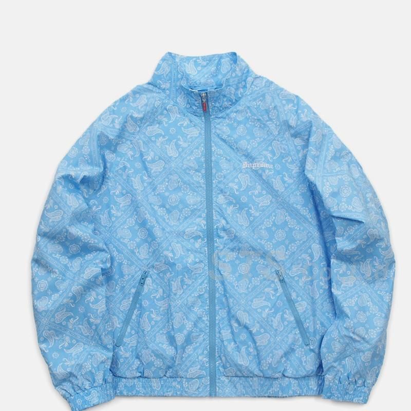 62cm裄丈極美品□18SS Supreme/シュプリーム Bandana Track Jacket ロゴエンブロイダリー バンダナトラックジャケット/ブルゾン レッド M 正規品