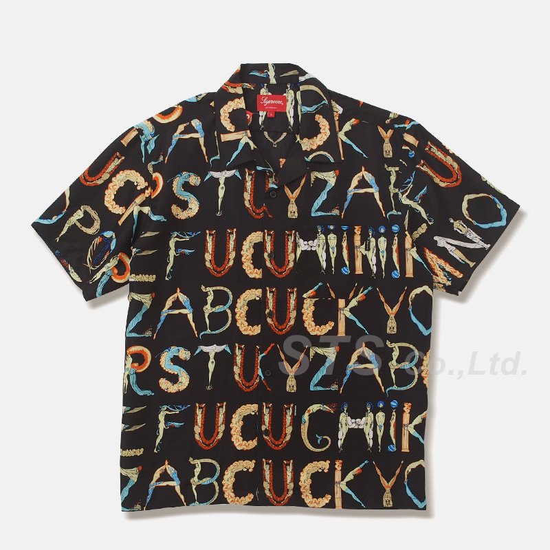 エッセンシャルコンフォート 18ss supreme alphabet silk shirt ライム 