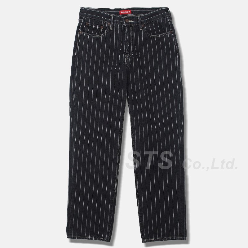 新品タグ付きsupreme levi's pinstripe 550 jeans