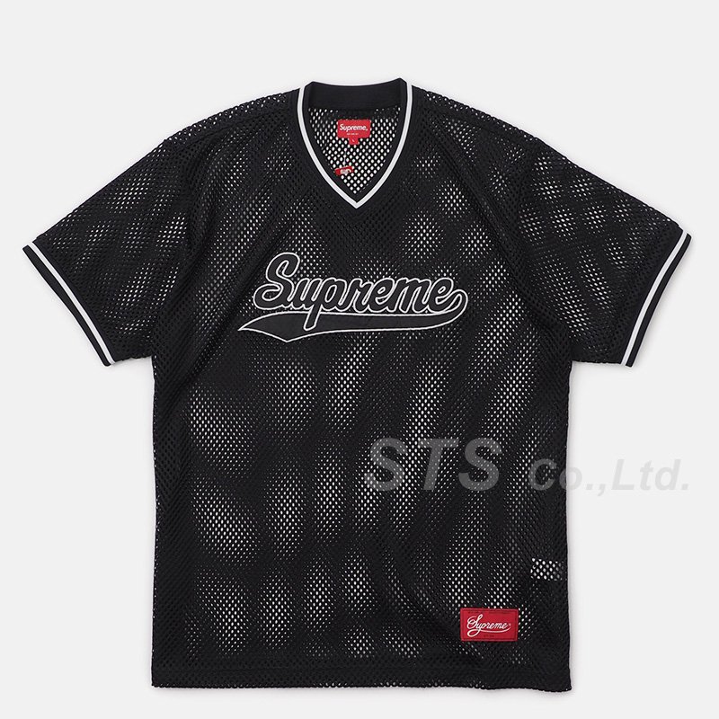 S supreme Mesh Baseball Top black メッシュ