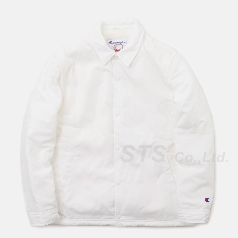 Supreme × Champion シュプリーム × チャンピオン 18AW Label Coaches Jacket ナイロンコーチジャケット ホワイト XL
