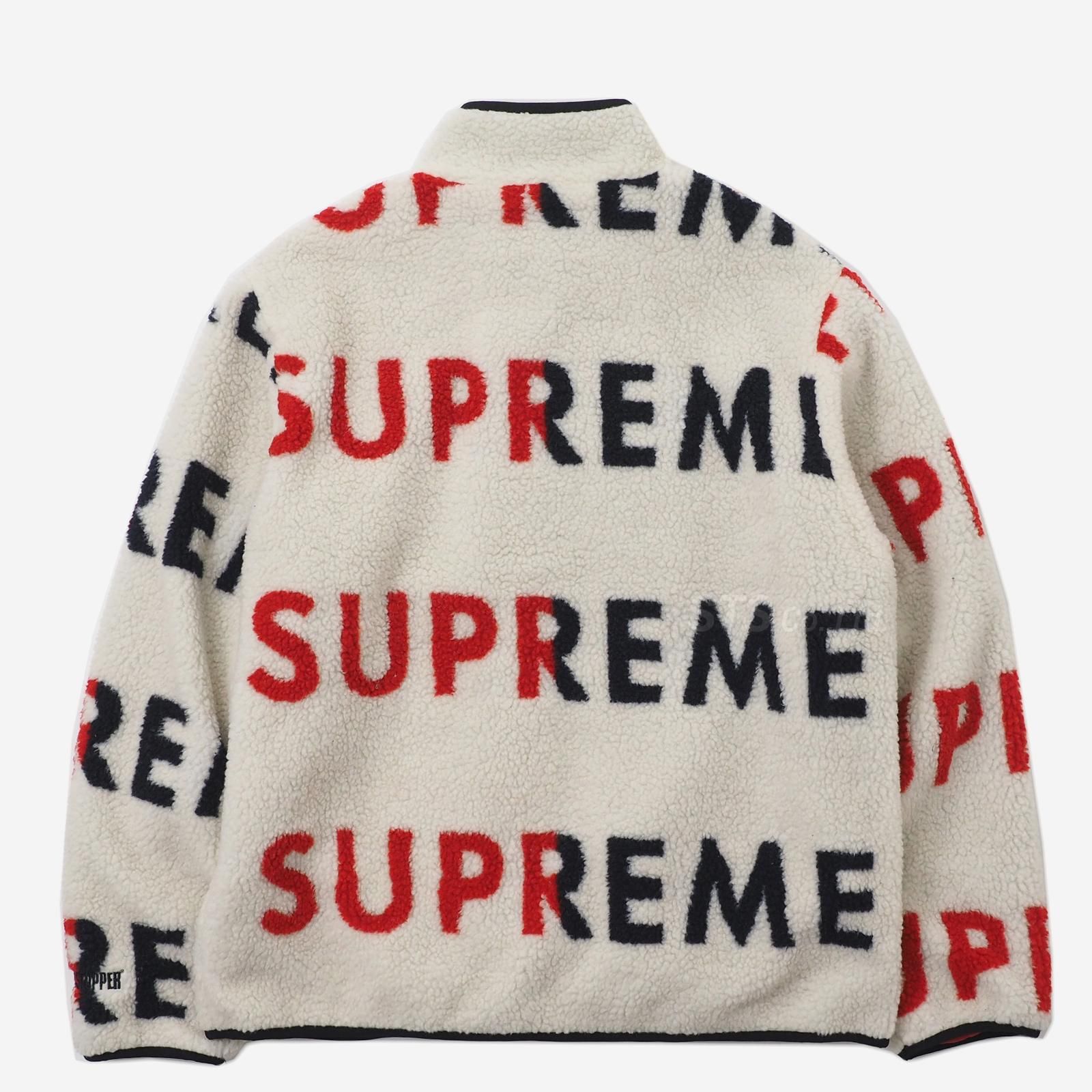 Supreme Reversible Logo Fleece Jacket 白S