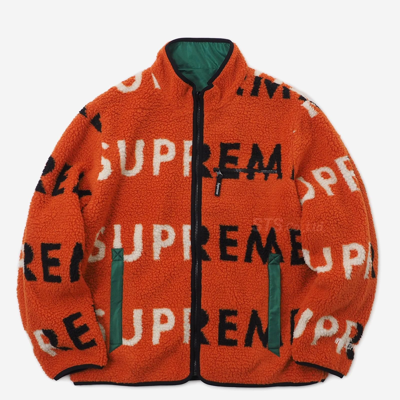 フードフードなし美品 Supreme 18aw Reversible Logo Fleece