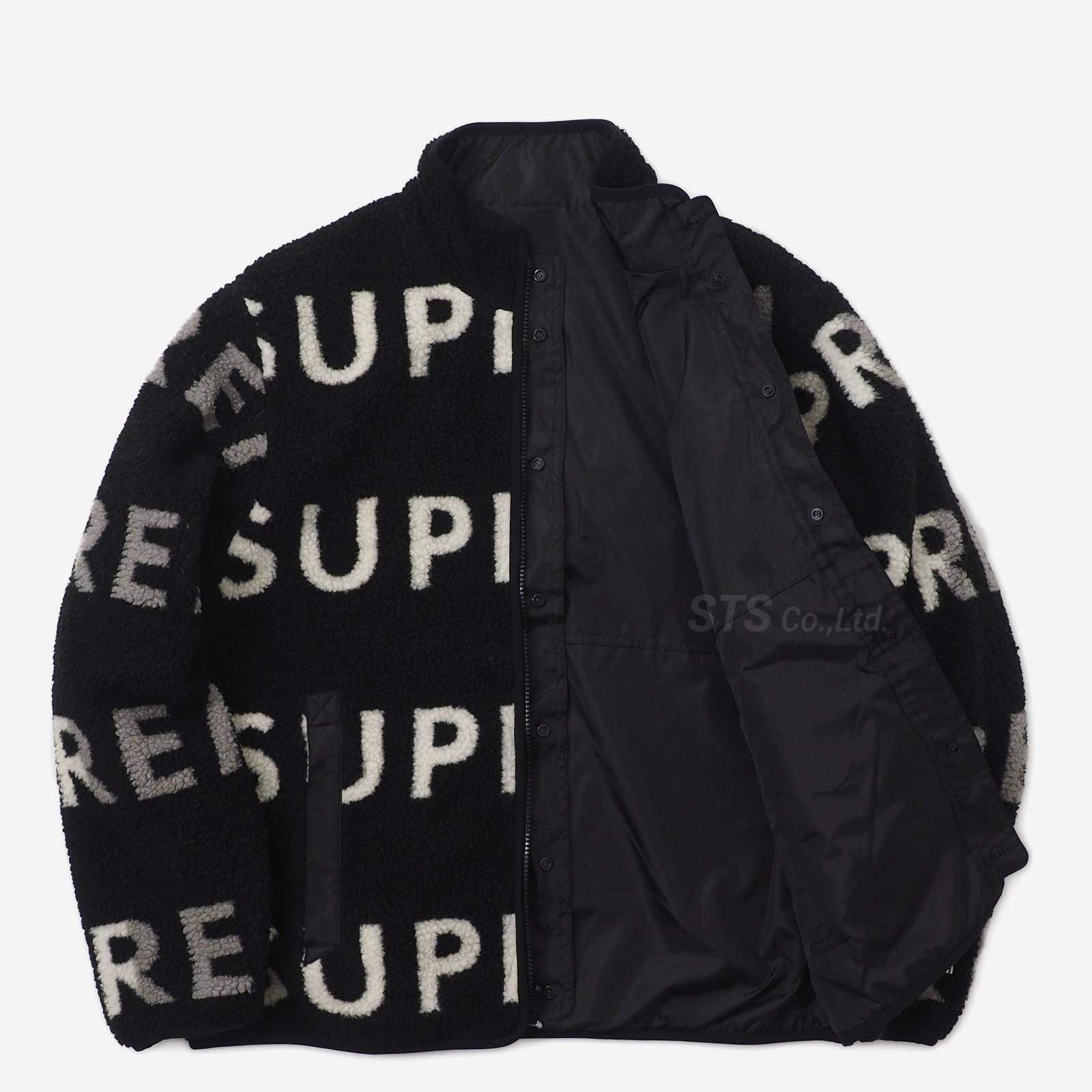 Supreme reversible store logo fleece jacket