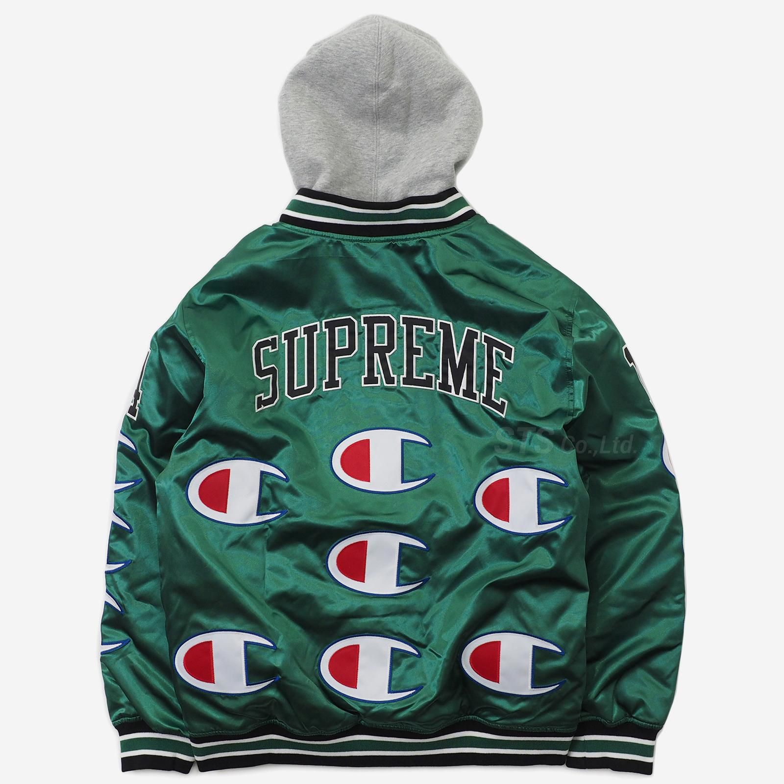 Supreme/Champion Hooded Satin Varsity Jacket - UG.SHAFT Supreme/Champion Hooded Satin Varsity Jacket - UG.SHAFT