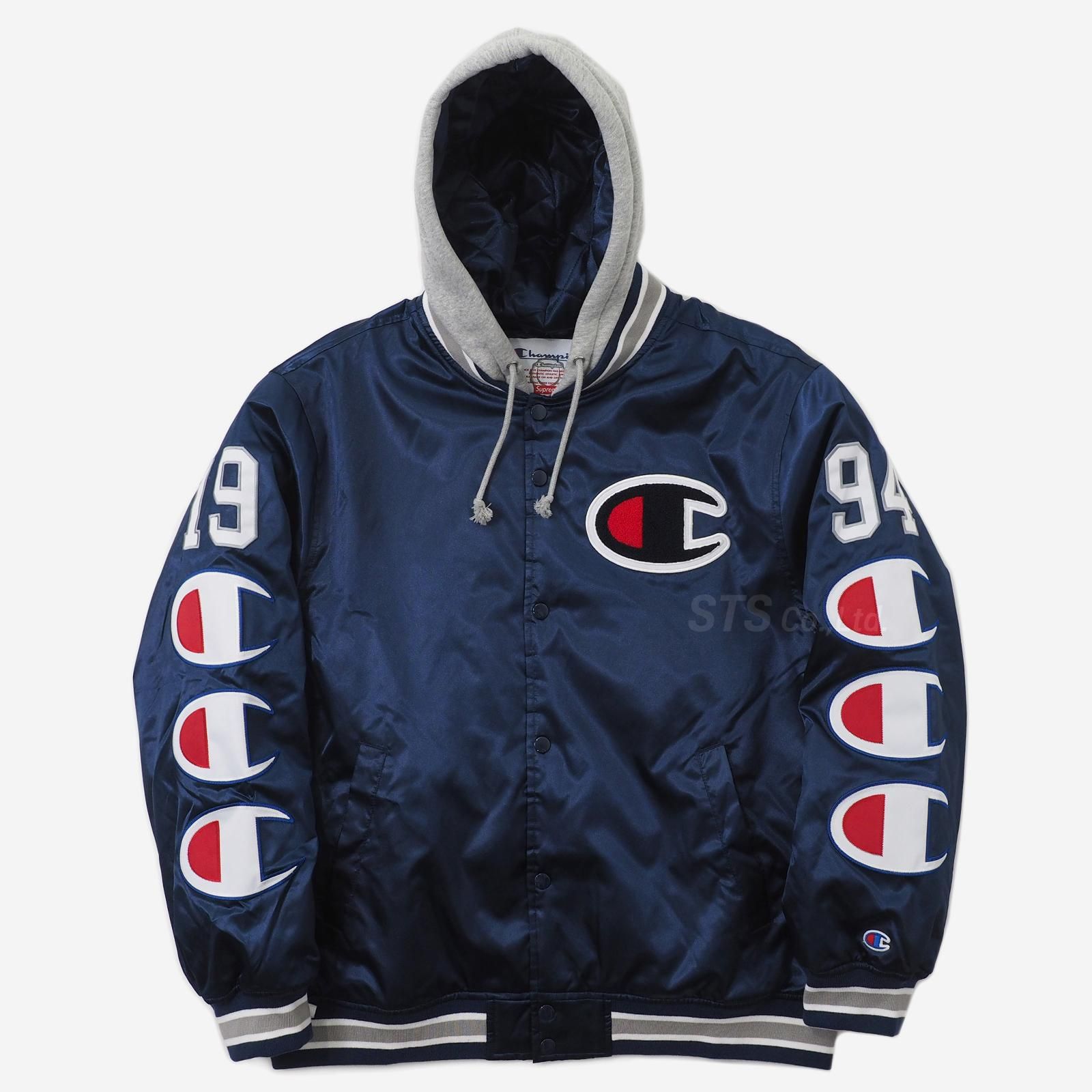 supreme × champion varsity jacket