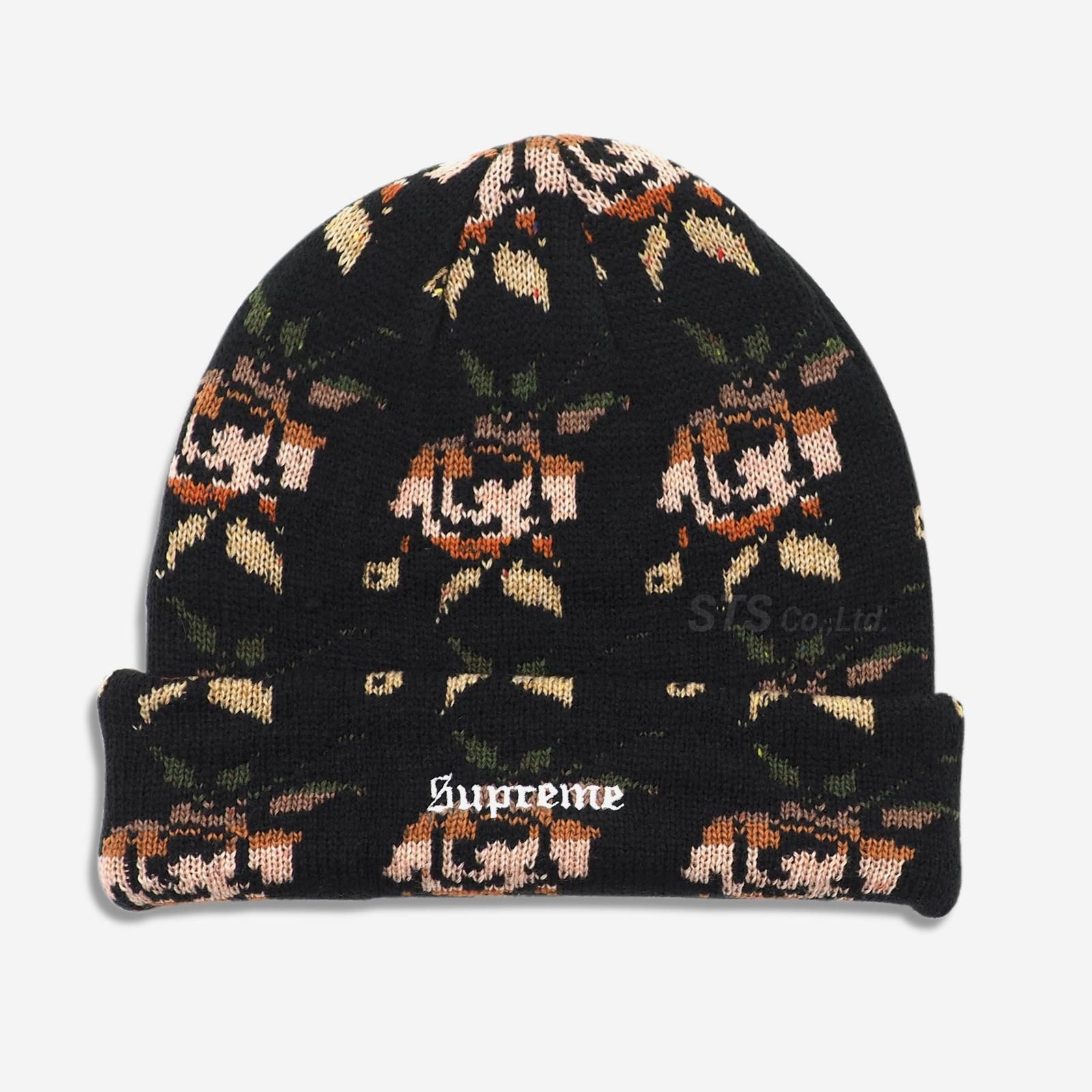 入手困難 supreme rose jacquard beanie韓国 - ニットキャップ/ビーニー