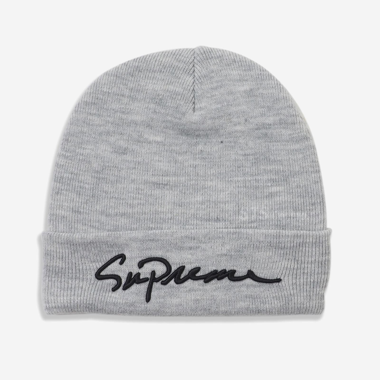 送料込 Supreme Classic Script Beanie グレー