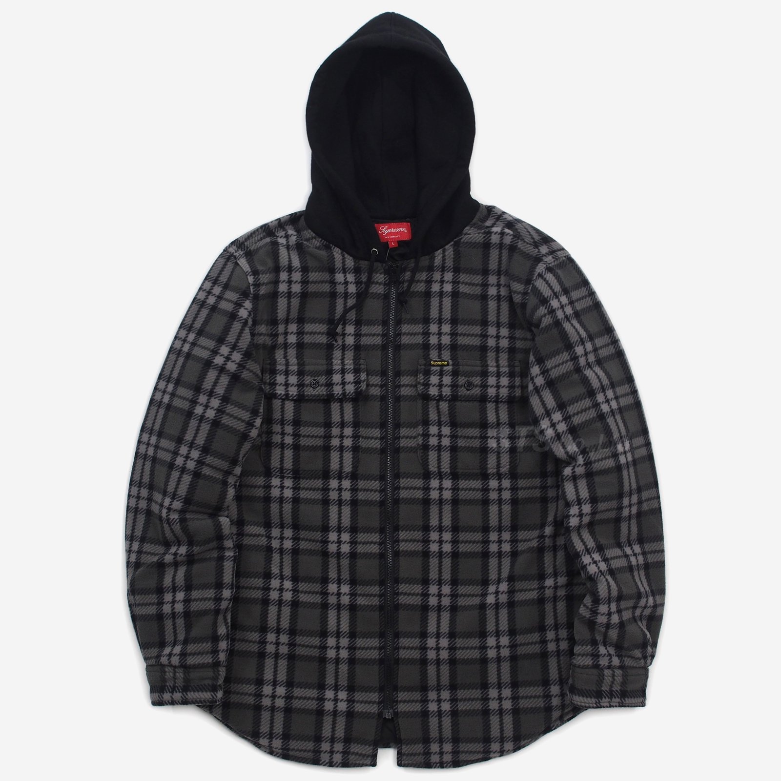 【送料無料】supreme hooded plaid flannel shirt