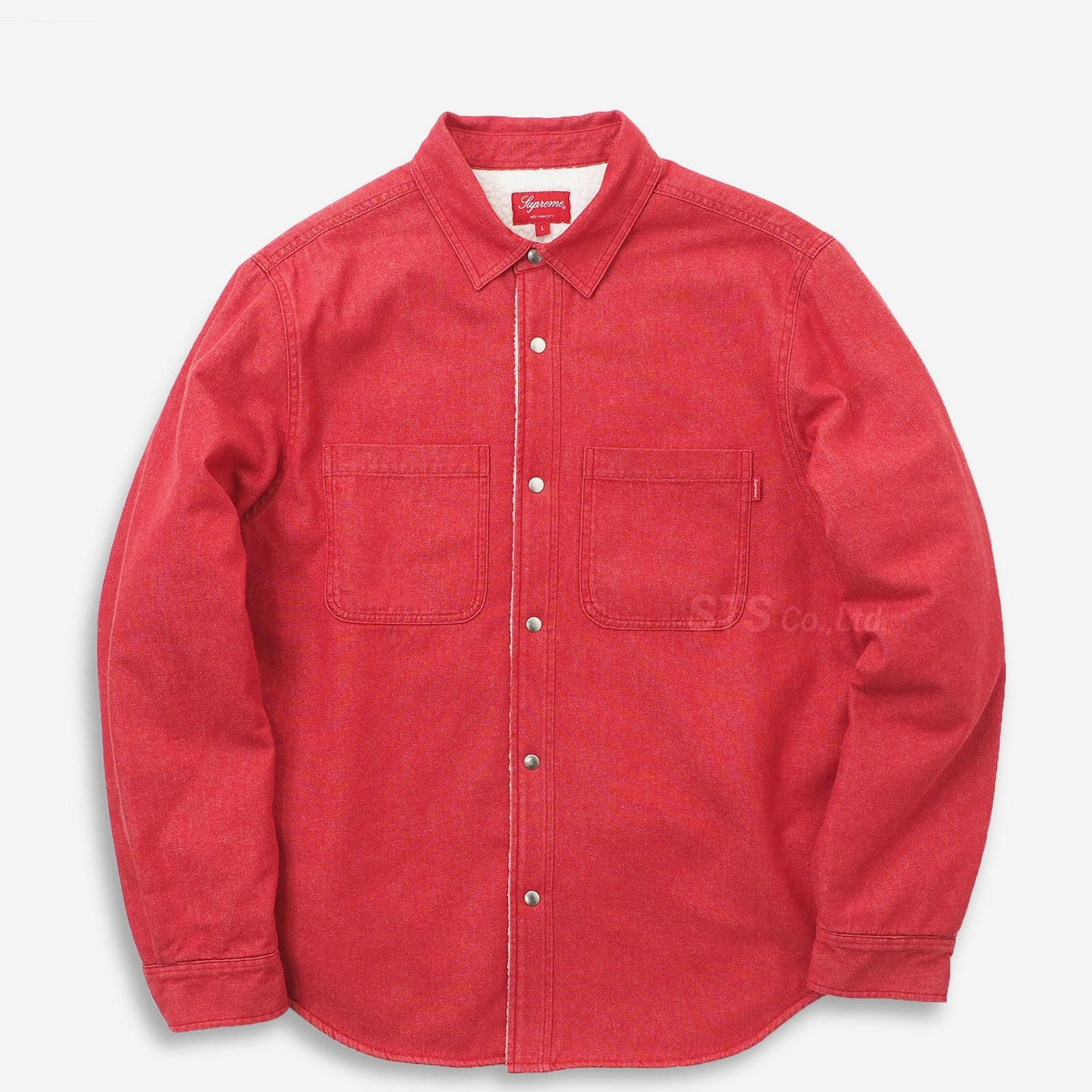 Supreme Sherpa Lined Denim Shirt 赤 M - Gジャン/デニムジャケット