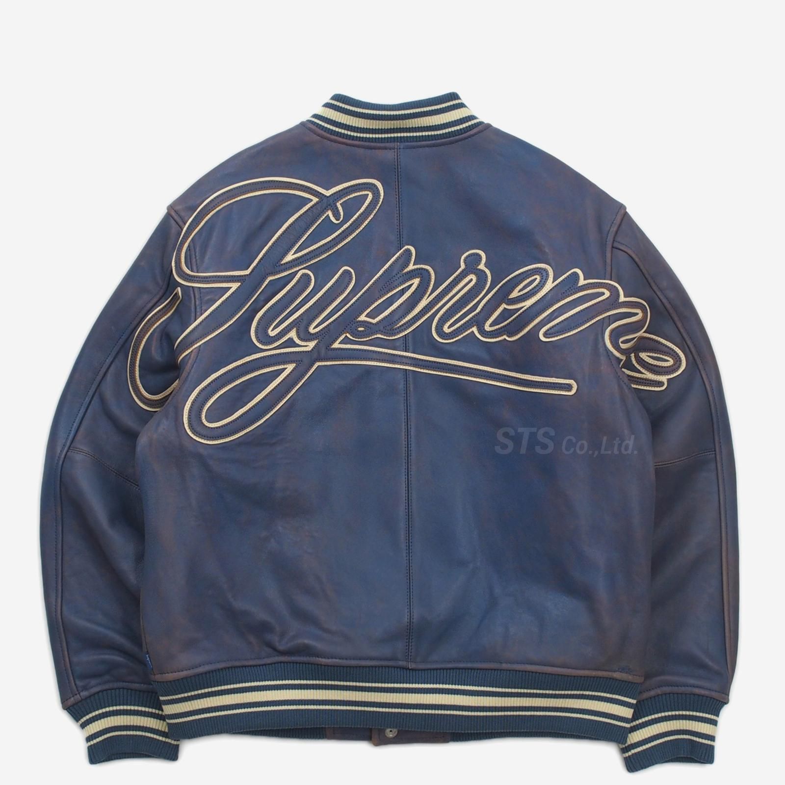 Supreme - Worn Leather Varsity Jacket - UG.SHAFT