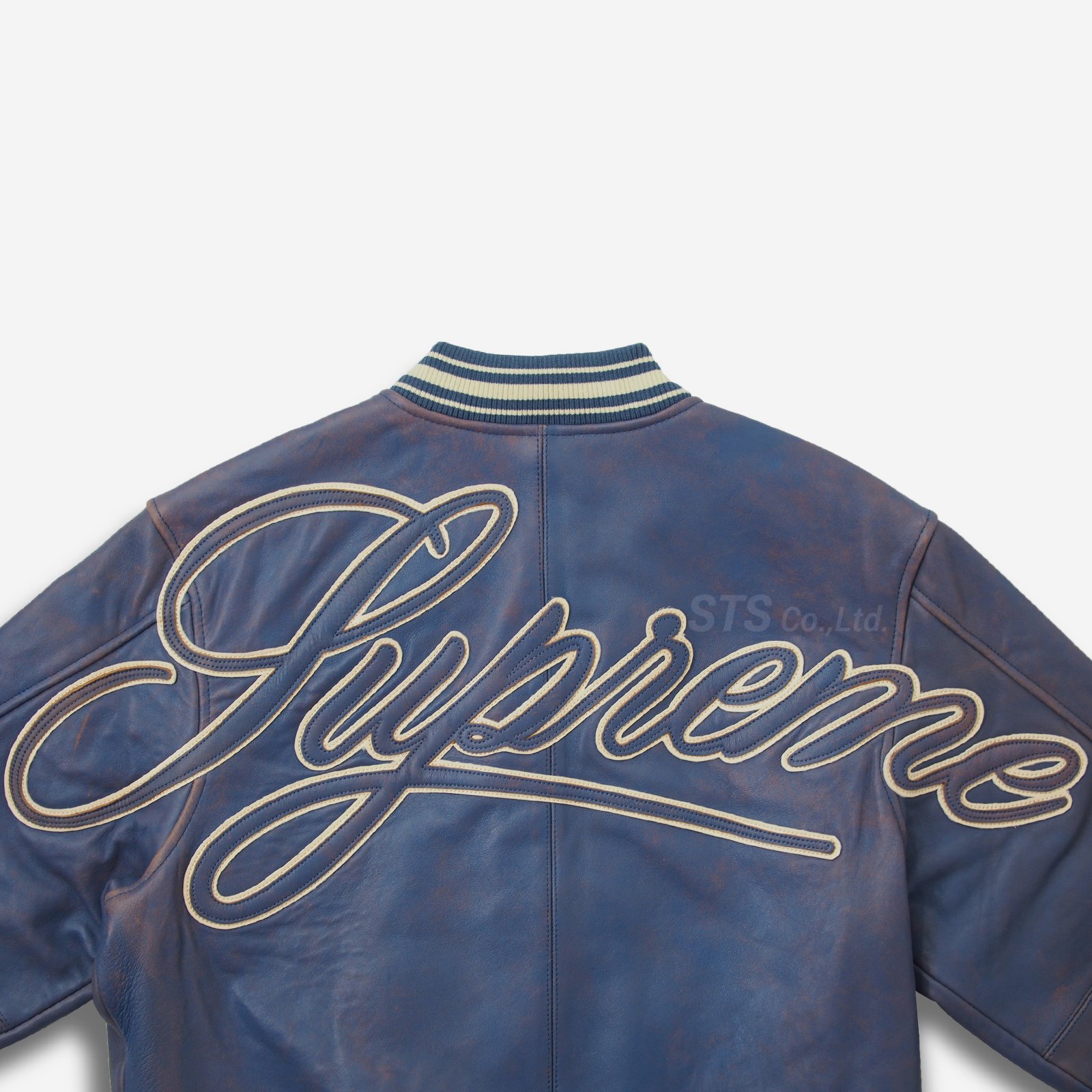 Supreme - Worn Leather Varsity Jacket - UG.SHAFT