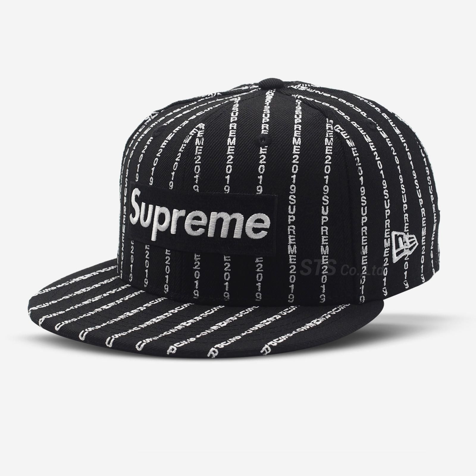 supreme text stripe new era ニューエラ 黒 75/8 w.utulekpropsy.org