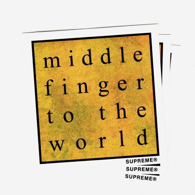 Supreme - Middle Finger To The World Sticker