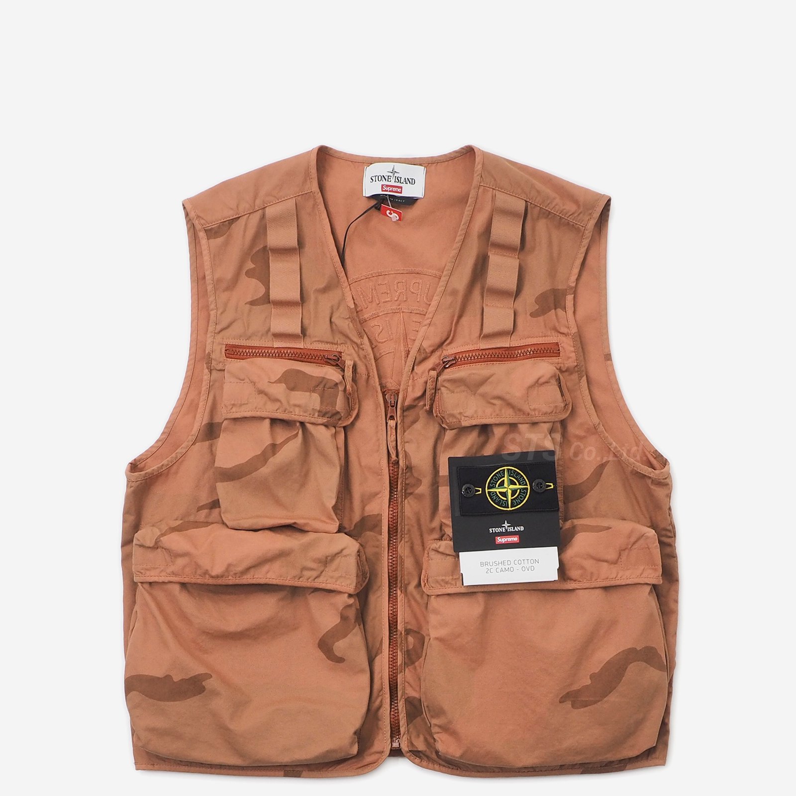 supreme x stone island camo cargo vest