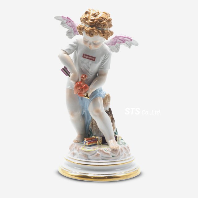 Supreme/Meissen Hand-Painted Porcelain Cupid Figurine